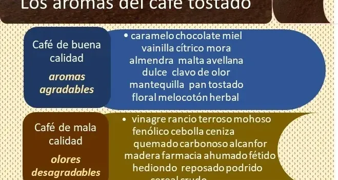 imagen de la lista de aromas del café tostado agradables y desagradables